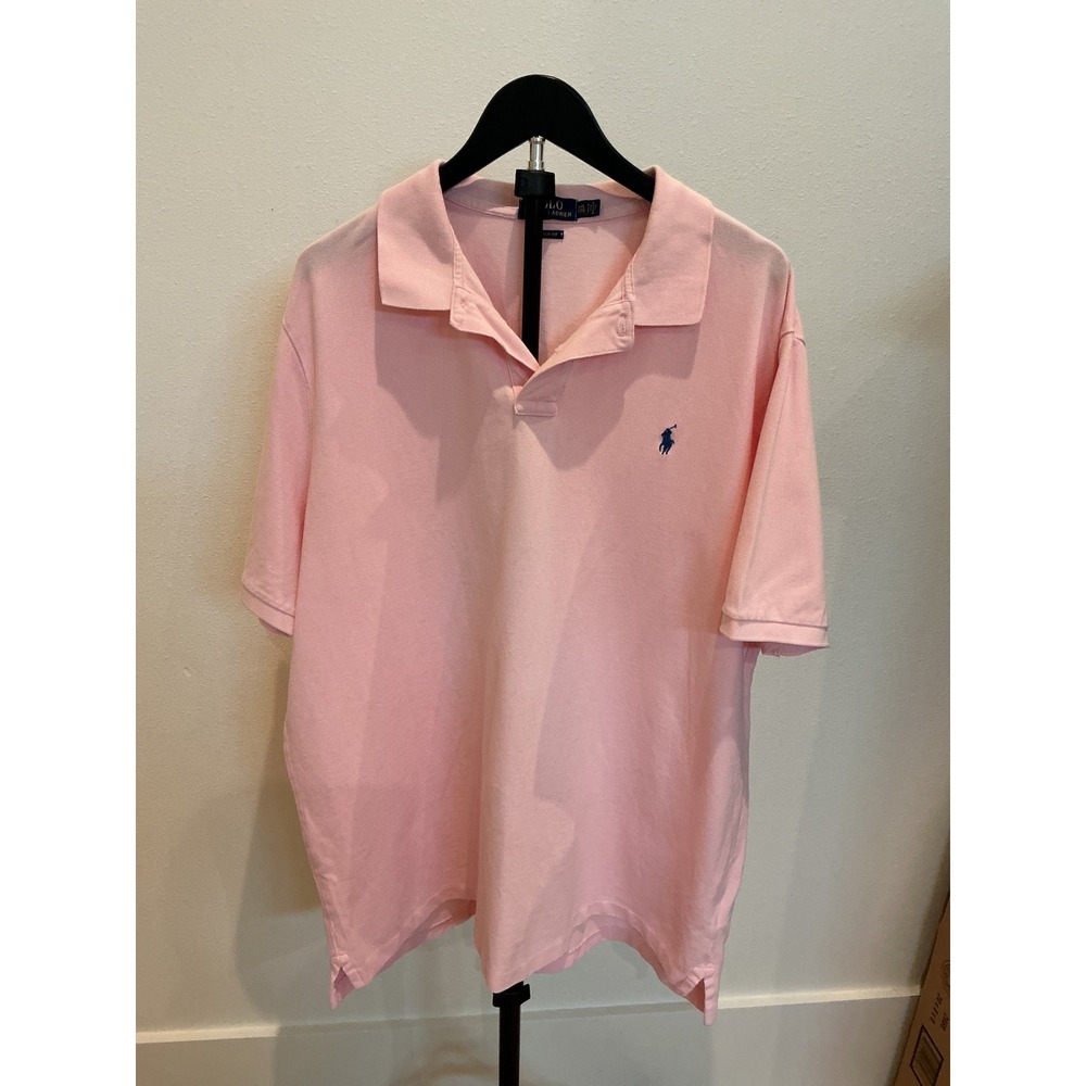 Polo Ralph Lauren Mens XXL Classic Fit Pink Short Sleeve Pique Polo Shirt